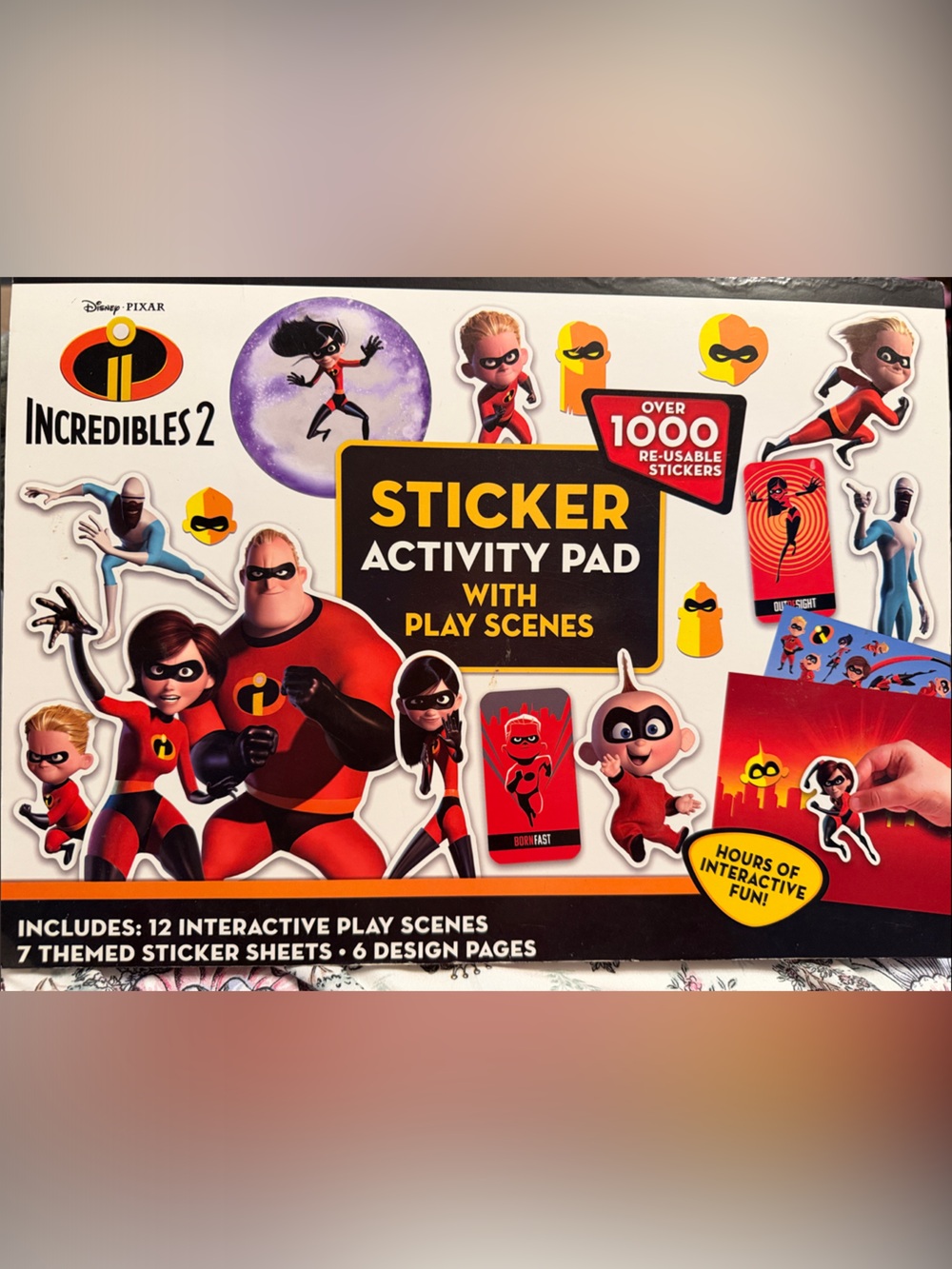 Disney Pixar Incredibles 2- Play Scenes! Over 1,000 reusable Stickers!XL 14”x10”